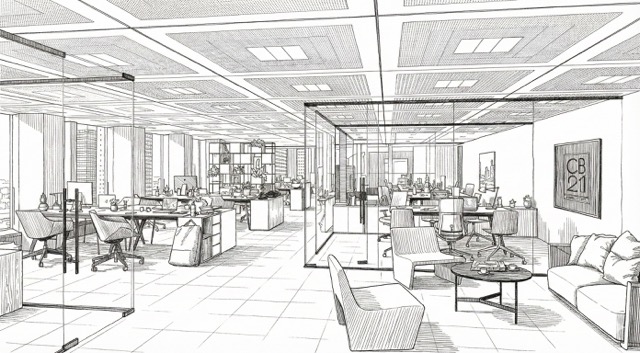 Plans architecturaux de bureaux et espaces professionnels - OPUS Services