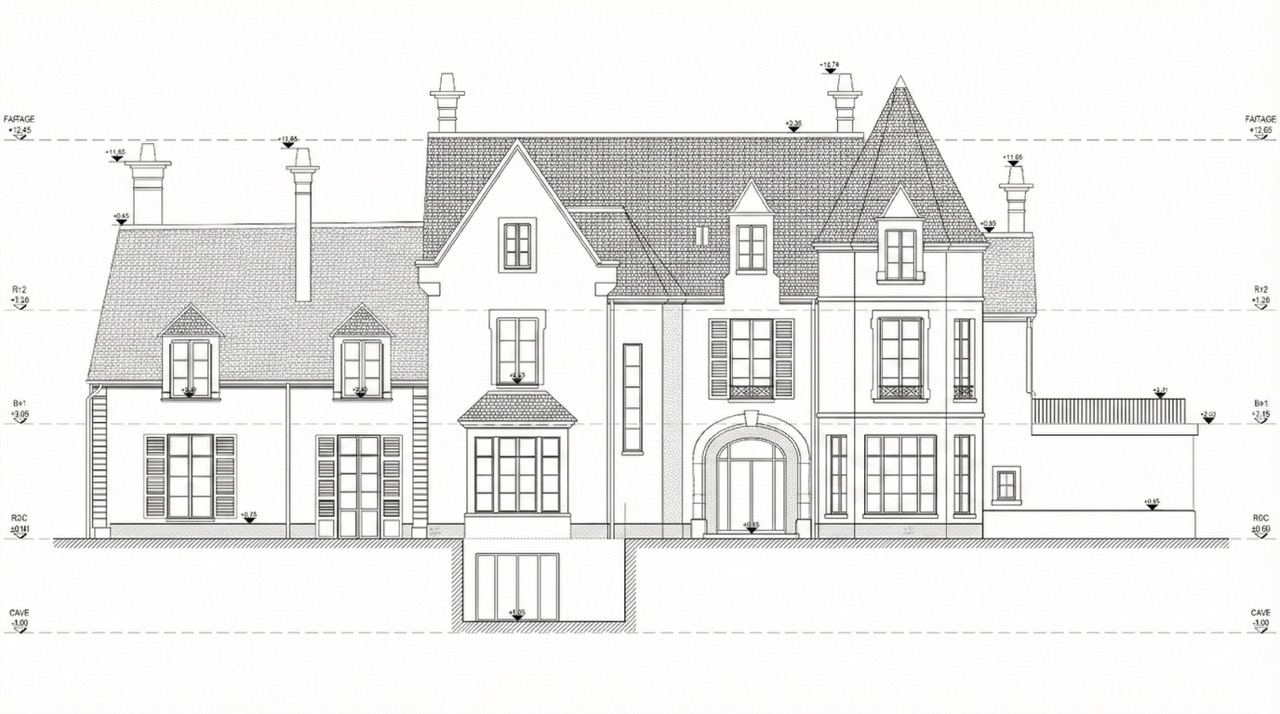 Plans architecturaux, élévations et coupes techniques - Relevés OPUS Services